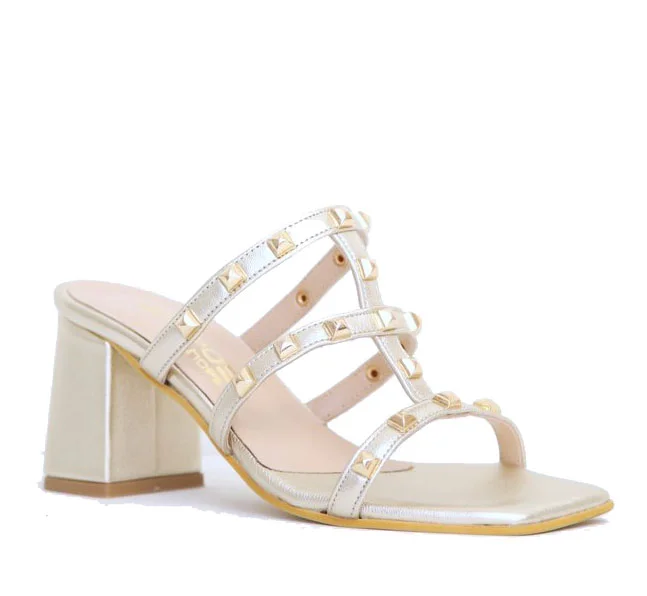 Φωτογραφία προϊόντος: Anteos Shoes 25360 Γυναικεία Πέδιλα από Δέρμα σε Χρυσό χρώμα