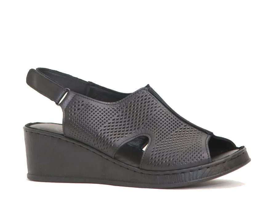 Φωτογραφία προϊόντος: Anteos Shoes Anteos 2024-75 Γυναικεία Ανατομικά Πέδιλα από δέρμα σε Μαύρο χρώμα