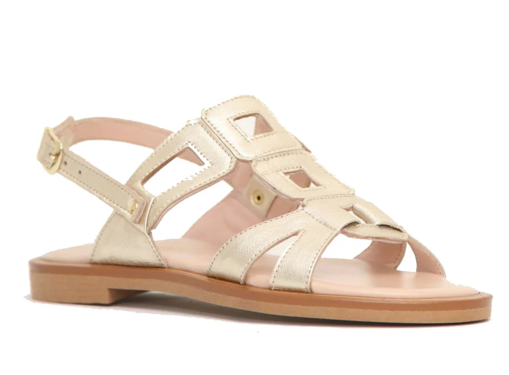Φωτογραφία προϊόντος: Anteos Shoes Anteos 24316 Γυναικεία Σανδάλια από δέρμα σε Πλατίνα χρώμα