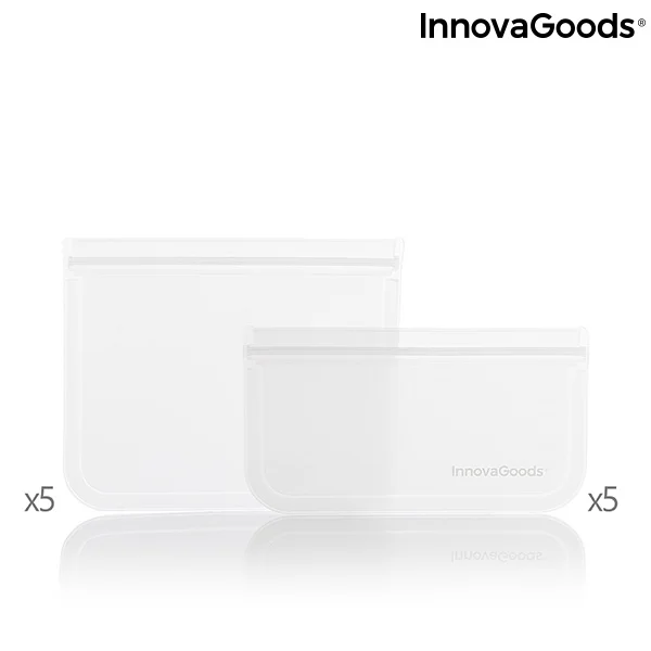 Φωτογραφία προϊόντος: InnovaGoods Επαναχρησιμοποιούμενες Σακούλες για Τρόφιμα 10 τεμάχια