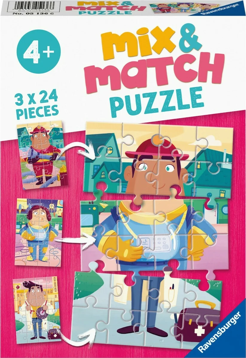 Φωτογραφία προϊόντος: Ravensburger Παιδικό Puzzle Mix & Match Αγαπημένα Επαγγέλματα 72pcs για 4+ Ετών