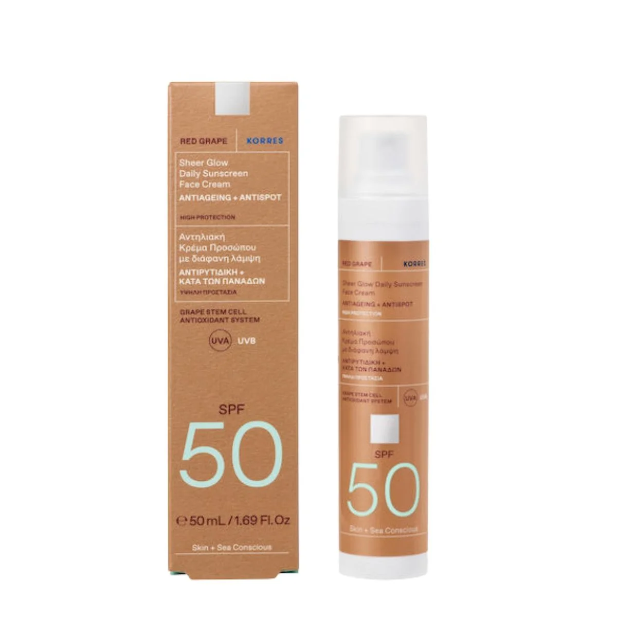 Φωτογραφία προϊόντος: korres,Korres Sun Care Korres Red Grape Sunscreen SPF50 Face Cream Antiageing & Antispot 50ml