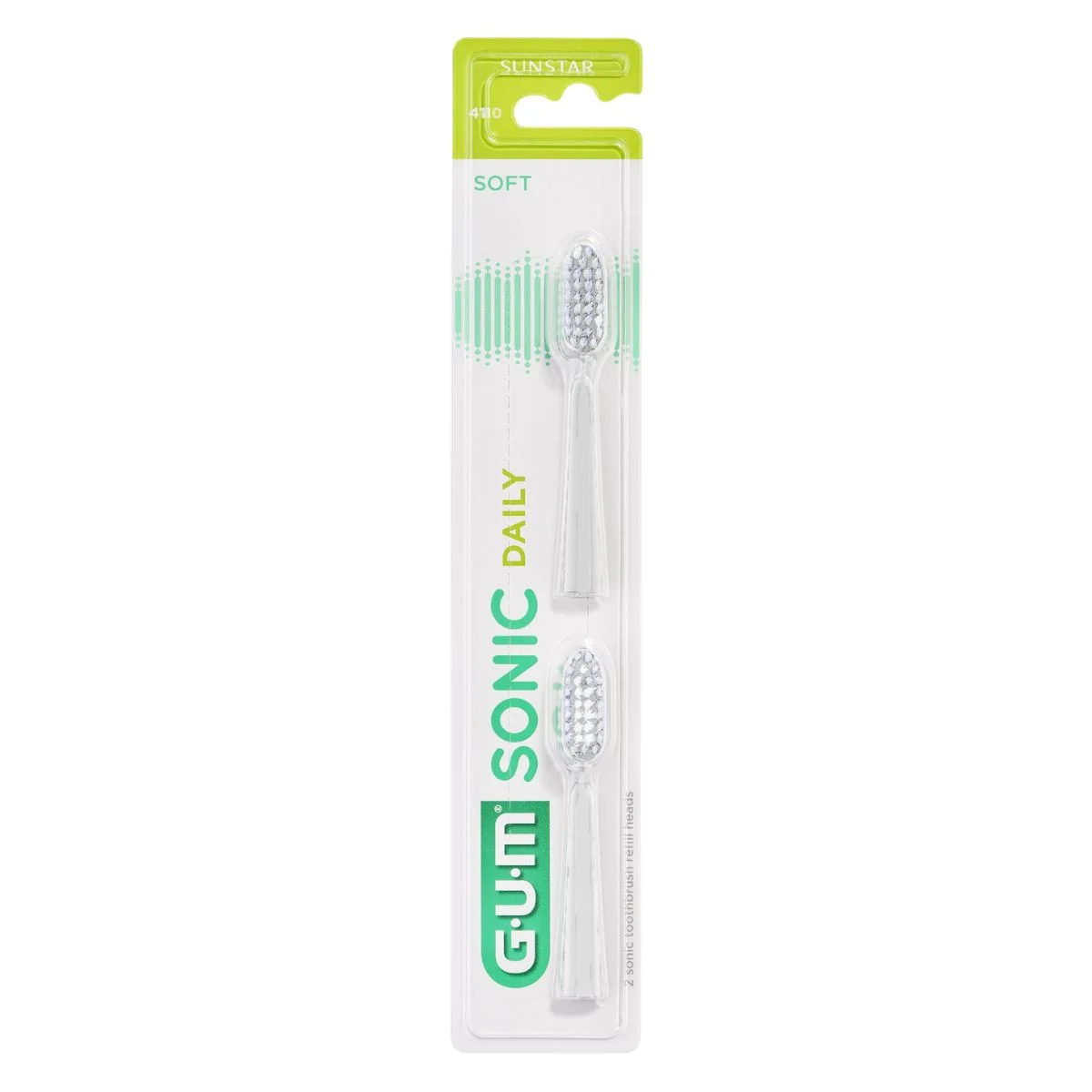 Φωτογραφία προϊόντος: Gum Sonic Daily Soft 4110 Λευκές Ανταλλακτικές Κεφαλές 2τμχ