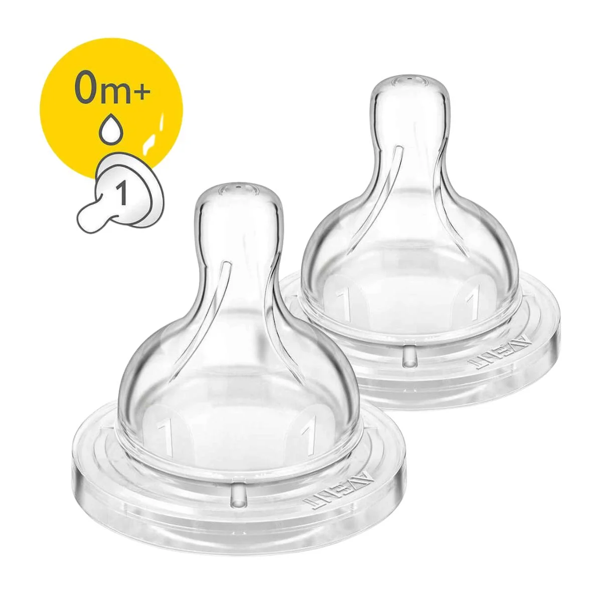 Φωτογραφία προϊόντος: Avent,Avent Θηλές Σιλικόνης Philips Avent Θηλές Σιλικόνης Αργής Ροής 0m+ 2τμχ