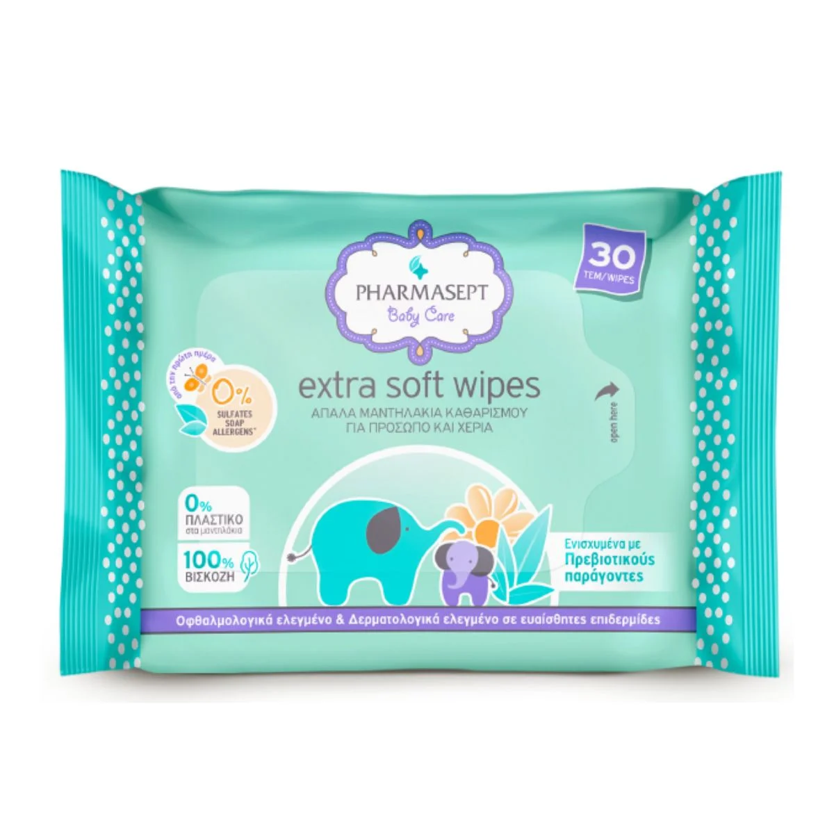 Φωτογραφία προϊόντος: Pharmasept,Pharmasept Baby Care Pharmasept Baby Care Extra Soft Wipes Μωρομάντηλα 30τμχ