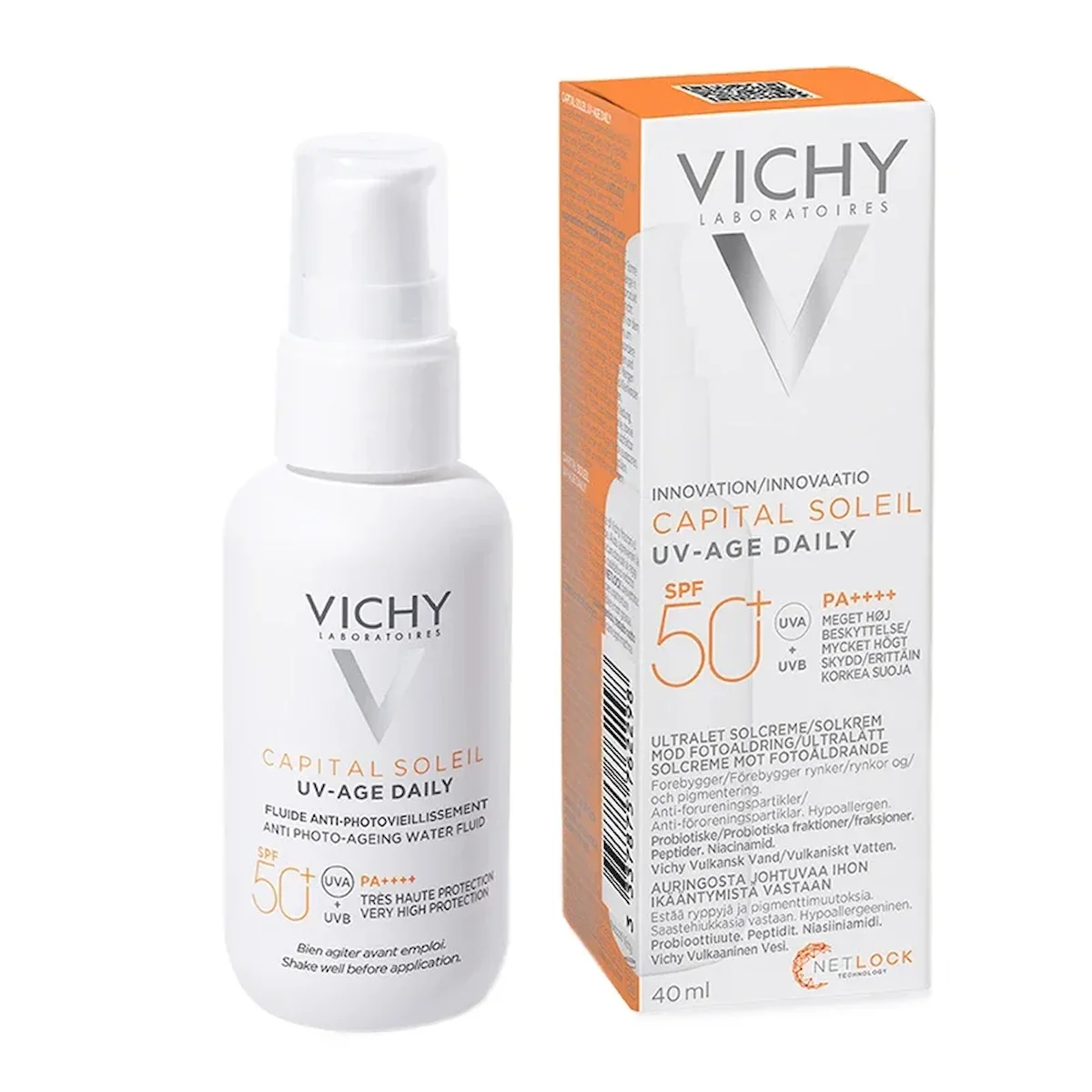 Φωτογραφία προϊόντος: Vichy,Vichy Capital Soleil Vichy Capital Soleil UV-Age Daily Anti-Aging Λεπτόρρευστο Αντιηλιακό Κατά της Φωτογήρανσης SPF50+ 40ml