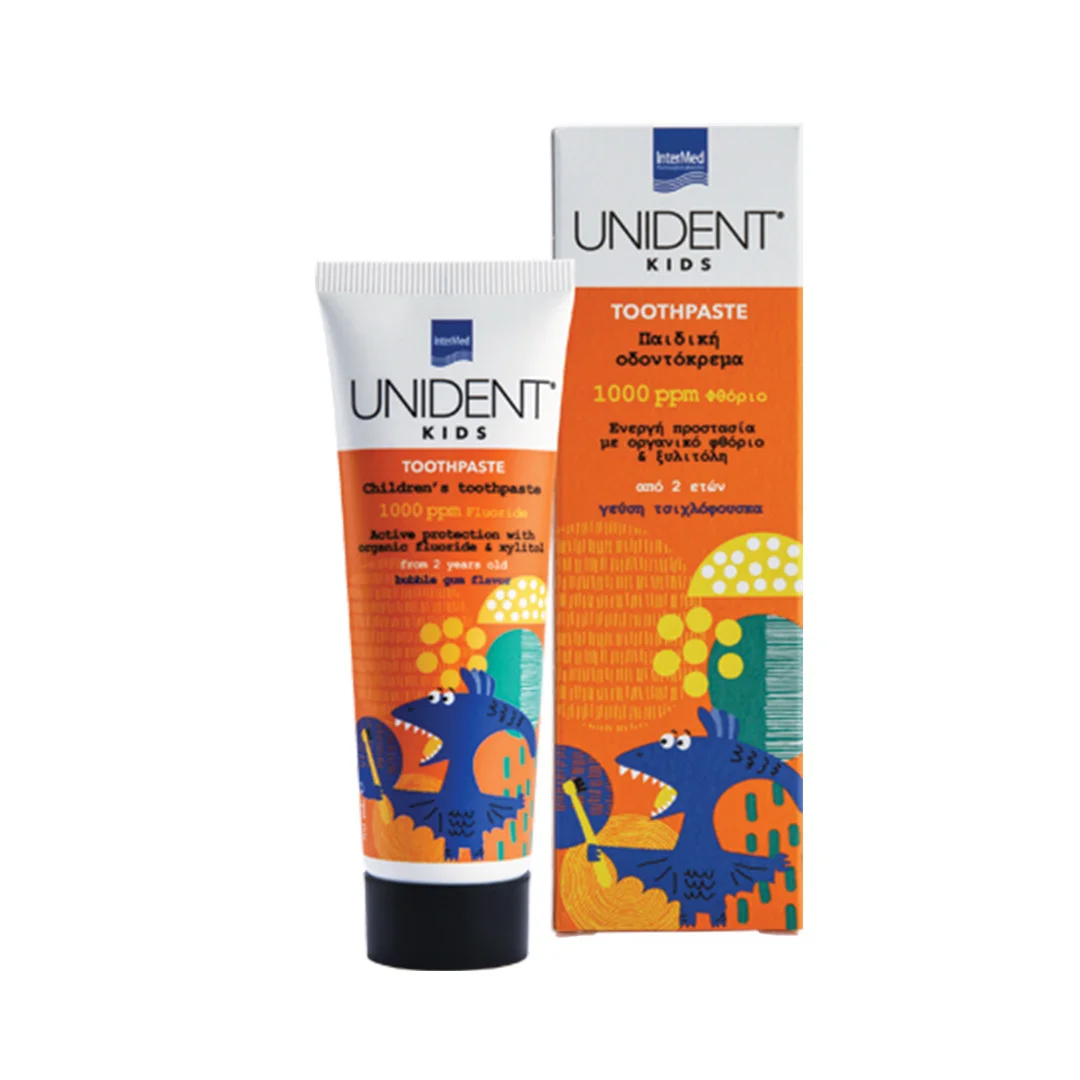 Φωτογραφία προϊόντος: Intermed,Intermed Oral Care Kids Intermed Unident Kids Παιδική Οδοντόκρεμα 1000ppm Φθόριο 2y+, 50ml