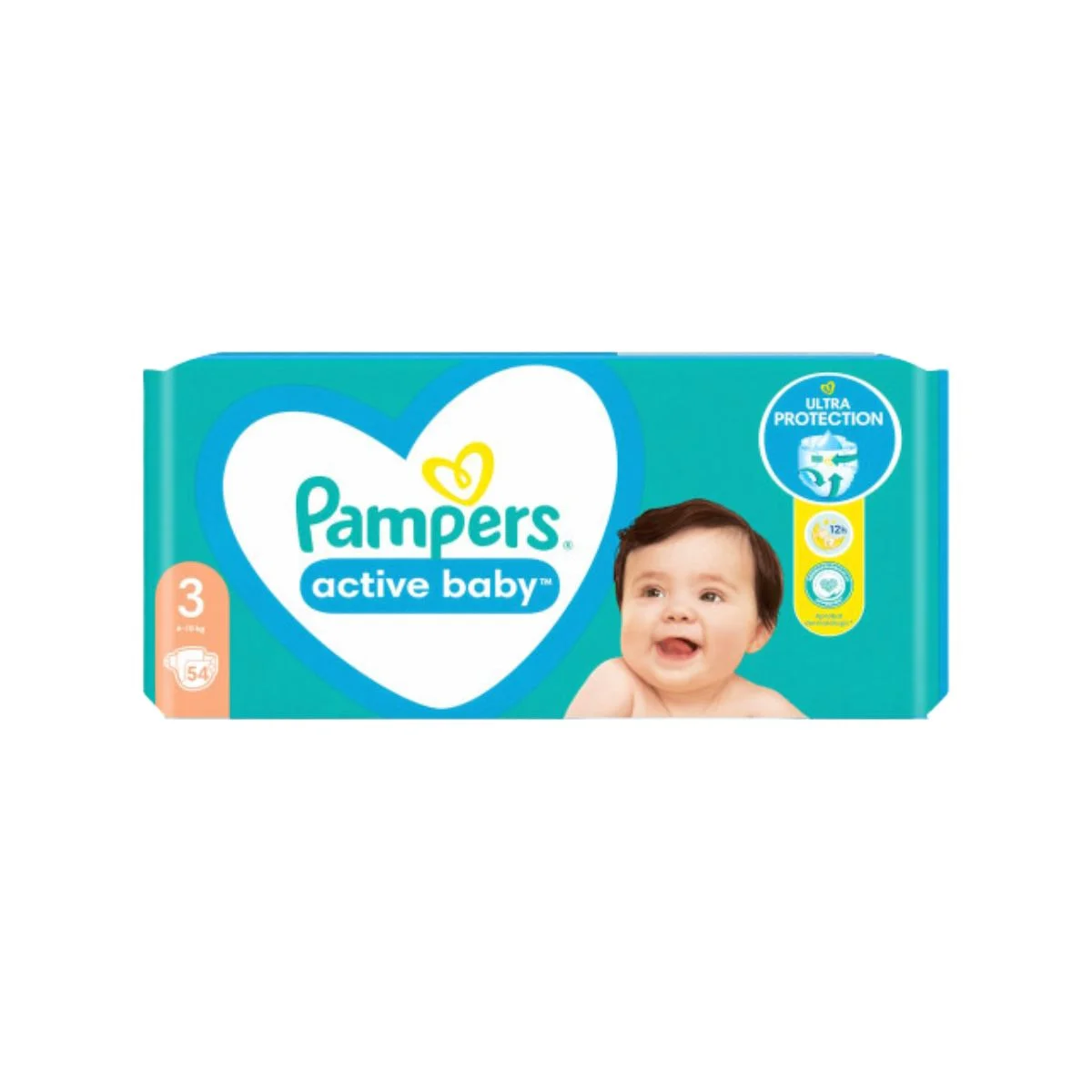 Φωτογραφία προϊόντος: Pampers,Pampers Active Baby Pampers Active Baby Πάνες με Αυτοκόλλητο No3 (6-10kg) 54τμχ