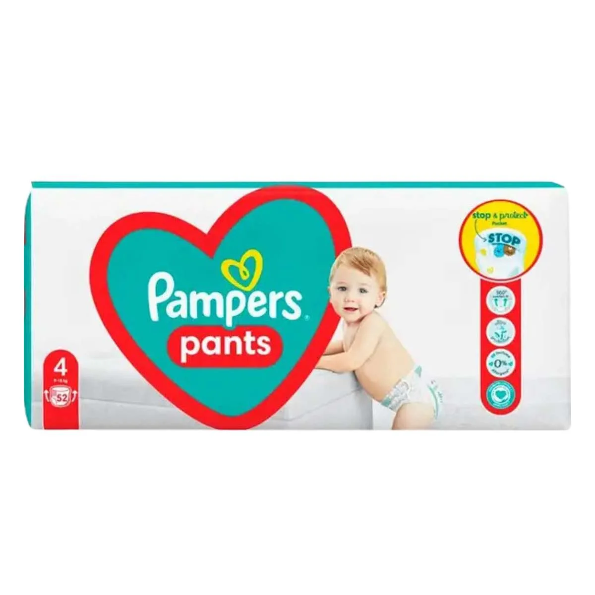 Φωτογραφία προϊόντος: Pampers,Pampers Pants Pampers Pants Πάνες Βρακάκι No.4 9-15kg 52τμχ