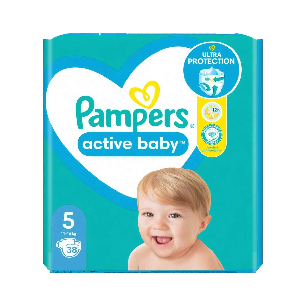 Φωτογραφία προϊόντος: Pampers,Pampers Active Baby Pampers Active Baby Βρεφικές Πάνες No5 (11-16kg) 38τμχ