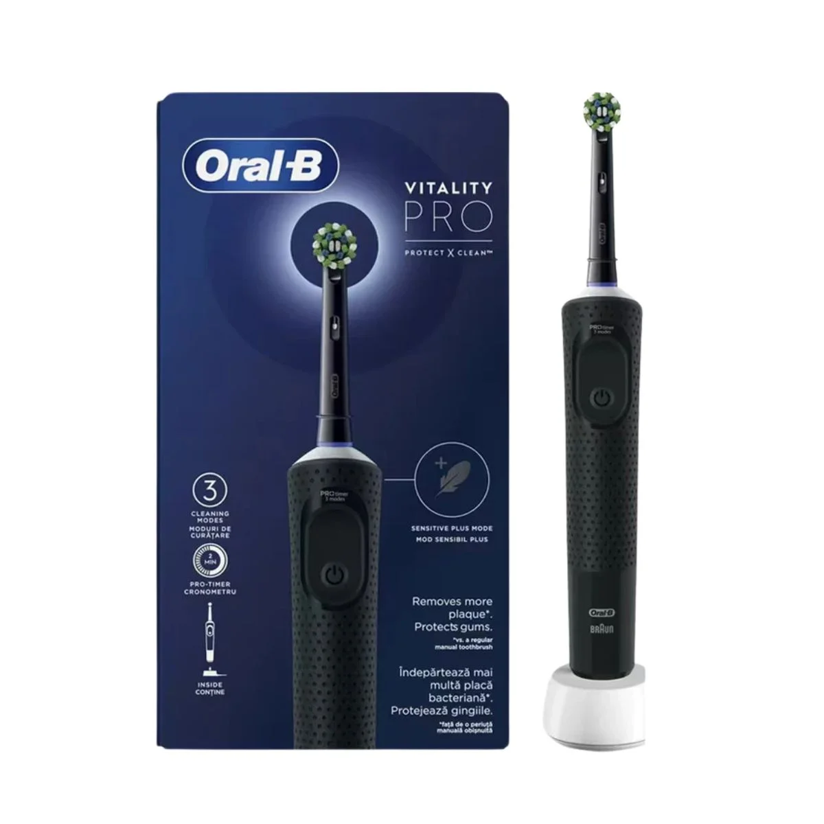 Φωτογραφία προϊόντος: Oral-B,Oral-B Ηλεκτρικές Οδοντόβουρτσες Oral-B Pro Vitality Black Ηλεκτρική Οδοντόβουρτσα με Χρονομετρητή Μαύρη 1τμχ