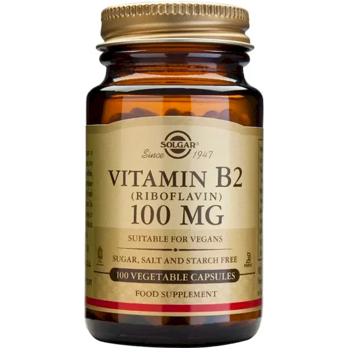 Φωτογραφία προϊόντος: Solgar,Solgar Vitamins Solgar Vitamin B-2 (Riboflavin) 100mg 100 φυτικές κάψουλες