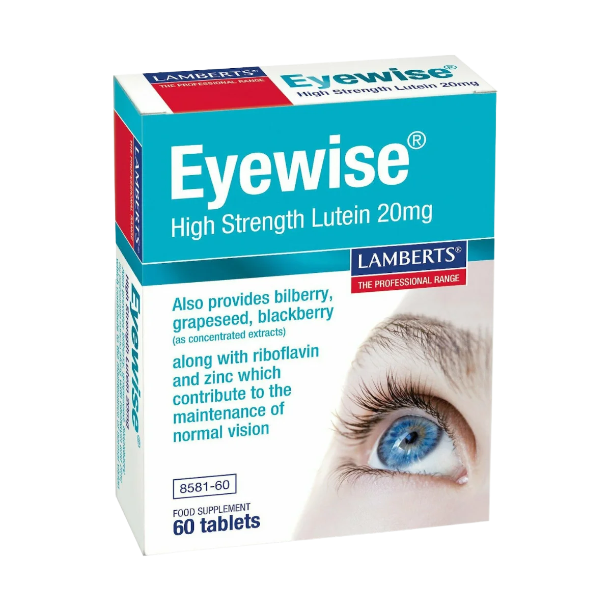Φωτογραφία προϊόντος: Lamberts,Lamberts Λιπαρά Οξέα Lamberts Eyewise High Strength Lutein 60 ταμπλέτες