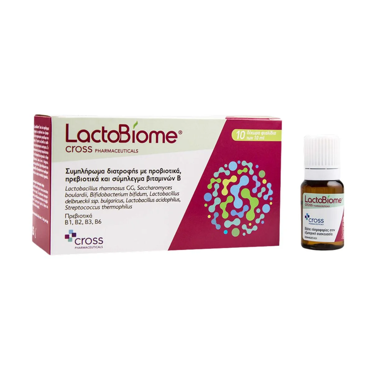 Φωτογραφία προϊόντος: Cross Pharmaceuticals LactoBiome Προβιοτικά και Πρεβιοτικά 10 φιαλίδια x 10ml