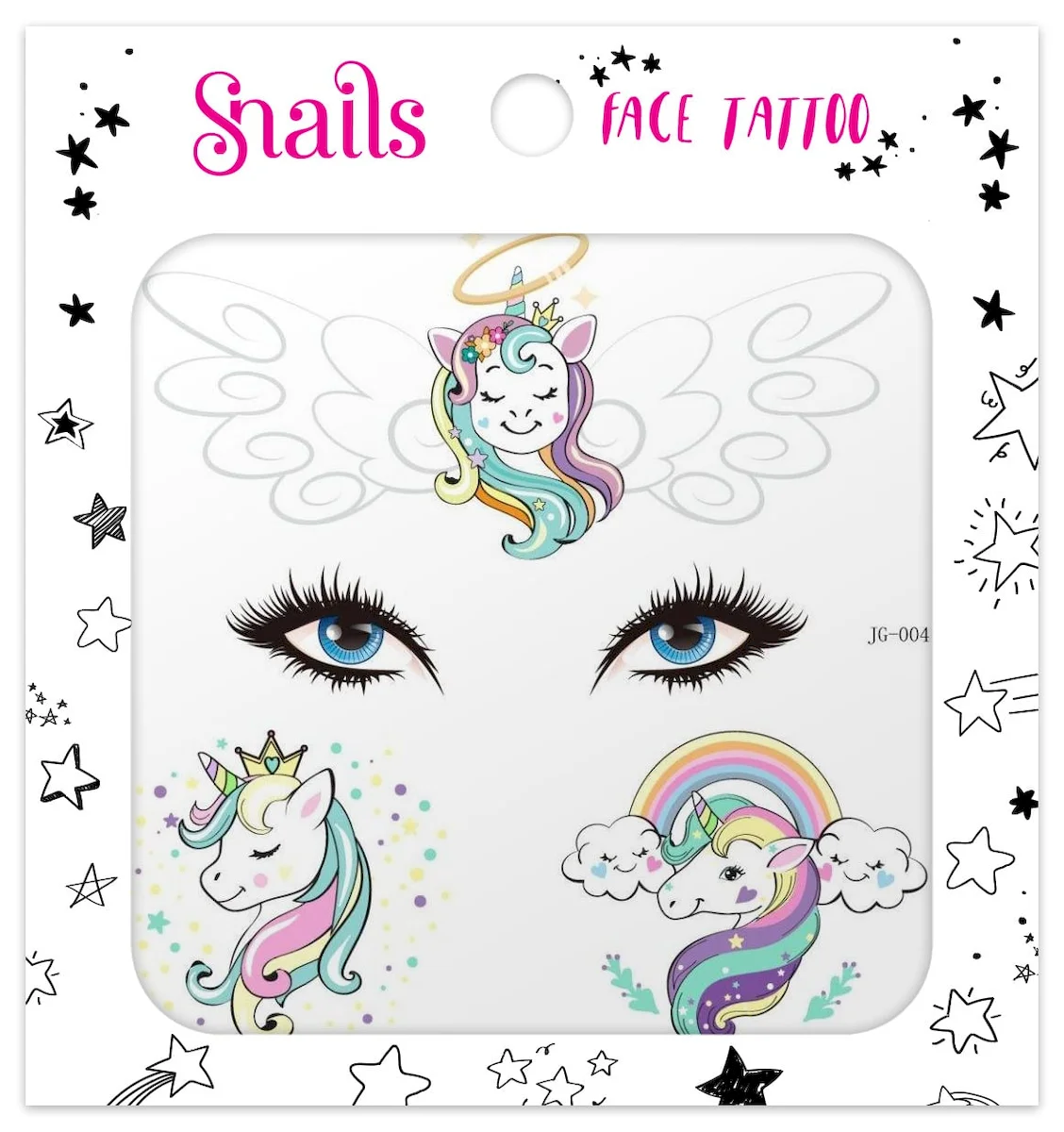 Φωτογραφία προϊόντος: Snails,Snails Tattoos Snails Face Tattoo Unicorn Crown, 1Σετ Αυτοκόλλητα
