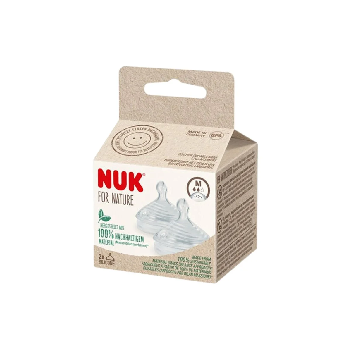 Φωτογραφία προϊόντος: Nuk,Nuk Θηλές Σιλικόνης Nuk For Nature Θηλές Σιλικόνης Μεσαίας Ροής Μέγεθος Medium 2τμχ