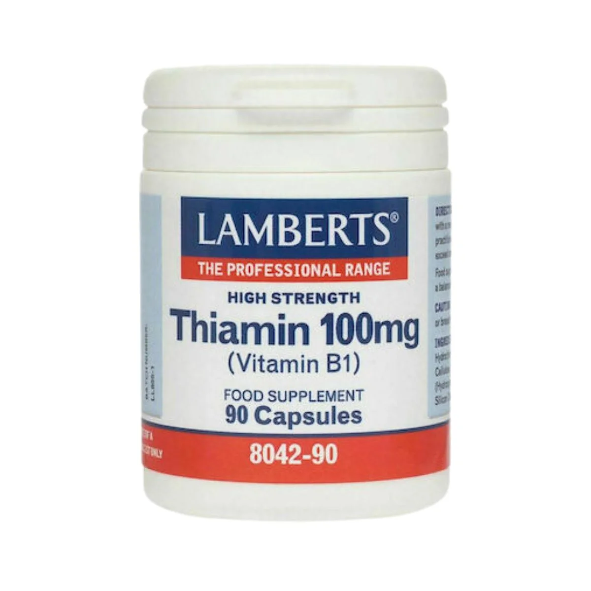 Φωτογραφία προϊόντος: Lamberts,Lamberts Βιταμίνες Lamberts Thiamin 100mg 90 κάψουλες
