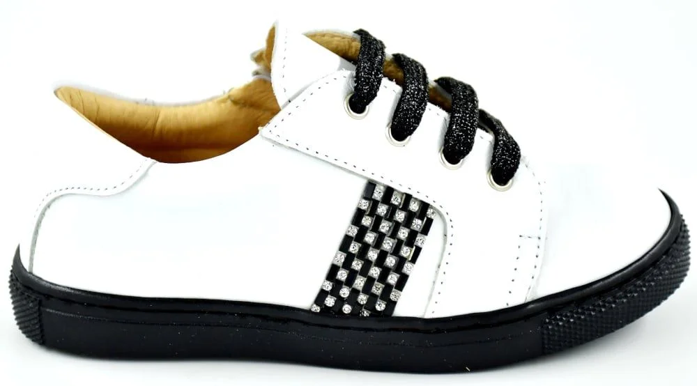 Φωτογραφία προϊόντος: Sneakers παιδικά για κορίτσια δερμάτινα Platis P2056-3 με λεπτομέρεια Strass