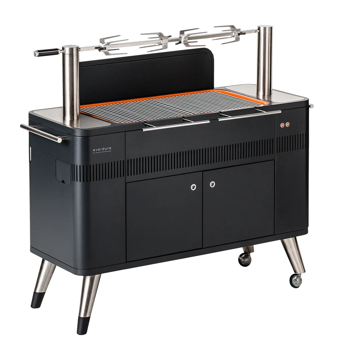 Φωτογραφία προϊόντος: EVERDURE HUB EV035744 BY HESTON BLUMENTHAL. BARBEQUE ΞΥΛΟΥ ΜΕ ΗΛΕΚΤΡΟΝΙΚΗ ΕΝΑΥΣΗ ΚΑΙ ΧΕΙΡΟΚΙΝΗΤΗ ΡΥΘΜΙΣΗ ΥΨΟΥΣ ΣΟΥΒΛΑΣ