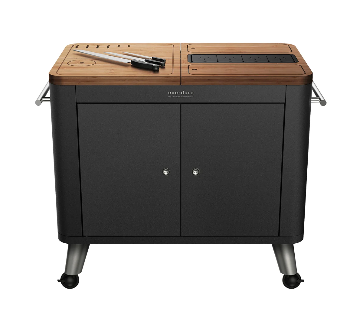 Φωτογραφία προϊόντος: EVERDURE PREPARE KITCHEN EV029583 by Heston Blumenthal. Φορητή κουζίνα προετοιμασίας barbeque (Graphite). Διαστάσεις: 101,2Χ55,2Χ95CM (ΠΧΒΧΥ)