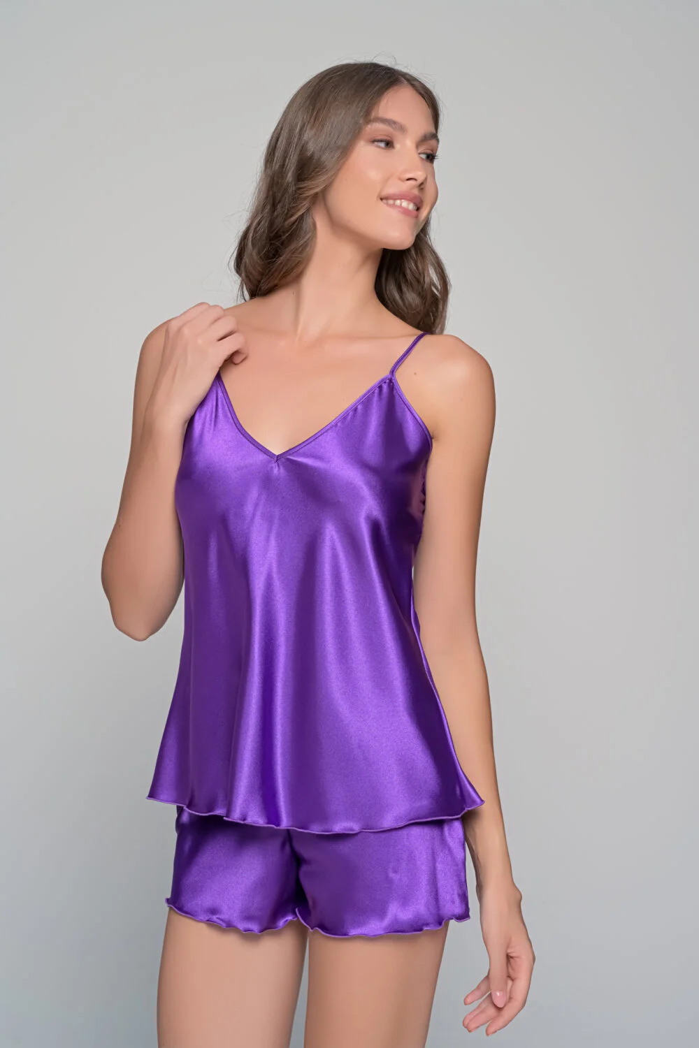 Φωτογραφία προϊόντος: Milena By Paris Babydoll με Σορτς Σατέν Μωβ