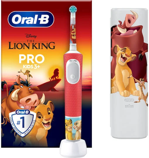 Φωτογραφία προϊόντος: Oral-B Vitality Pro Παιδική Ηλεκτρική Οδοντόβουρτσα με Χρονόμετρο για 3+ Χρονών Lion King + Θήκη Ταξιδιού