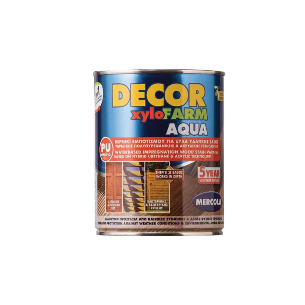 Φωτογραφία προϊόντος: MERCOLA DECOR Προστατευτικό Βερνίκι Εμποτισμού Νερού για Ξύλα , Διάφανο Σατινέ 2,5 lt