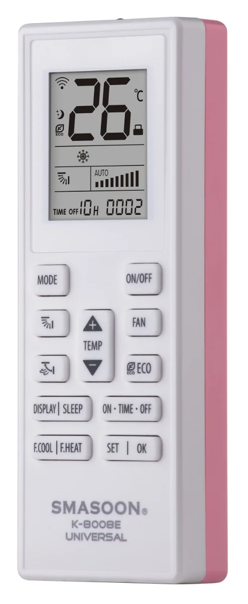 Φωτογραφία προϊόντος: OEM SMASOON K-8008E Universal Τηλεχειριστήριο Κλιματισμού Ροζ