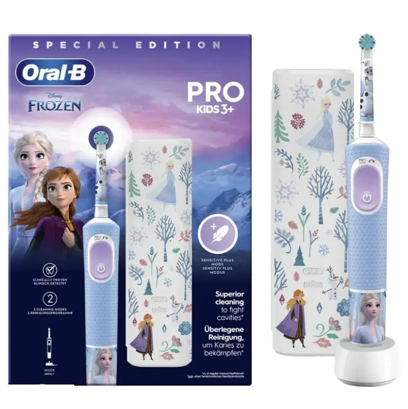 Φωτογραφία προϊόντος: Oral-B Vitality Pro Παιδική Ηλεκτρική Οδοντόβουρτσα με Χρονόμετρο Frozen για 3+ Χρονών + Θήκη Ταξιδιού