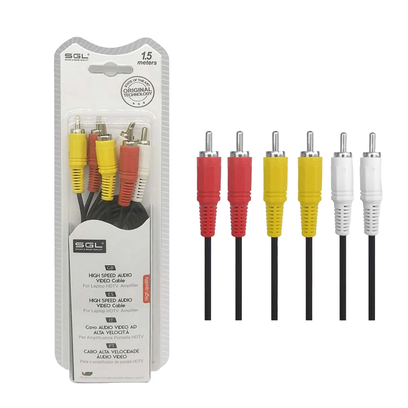 Φωτογραφία προϊόντος: Tradesor Kαλώδιο RCA - 306A - 3xRCA male/3xRCA male - 1.5m - 096094