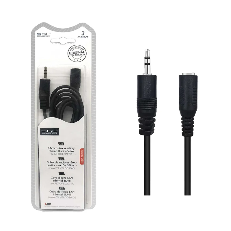 Φωτογραφία προϊόντος: SGL Καλώδιο ήχου Jack 3.5mm - 402 - Male/Female - 3m - 097343