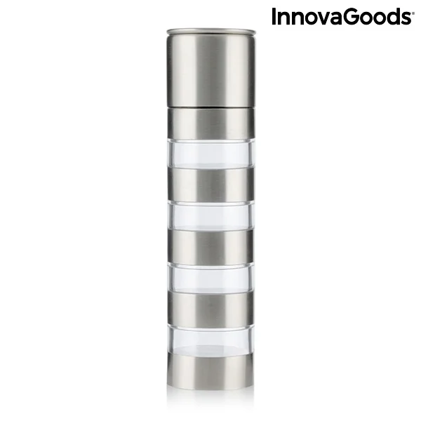Φωτογραφία προϊόντος: InnovaGoods Χειροκίνητος Μύλος Μπαχαρικών Inox σε Ασημί Χρώμα 21cm
