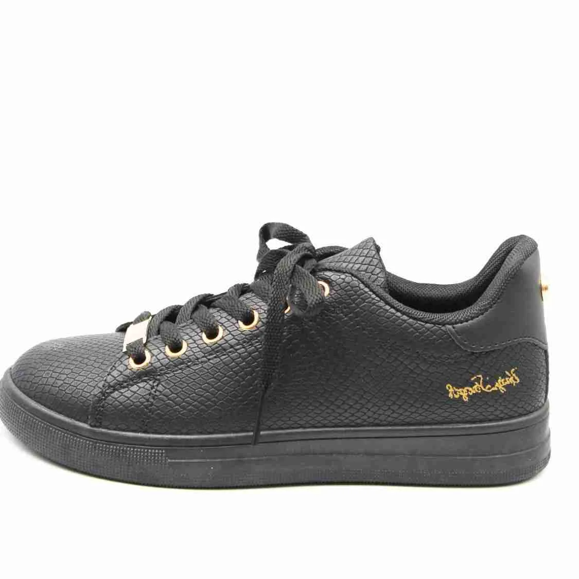 Φωτογραφία προϊόντος: PLATO Sneaker μαύρο με χρυσές λεπτομέρειες