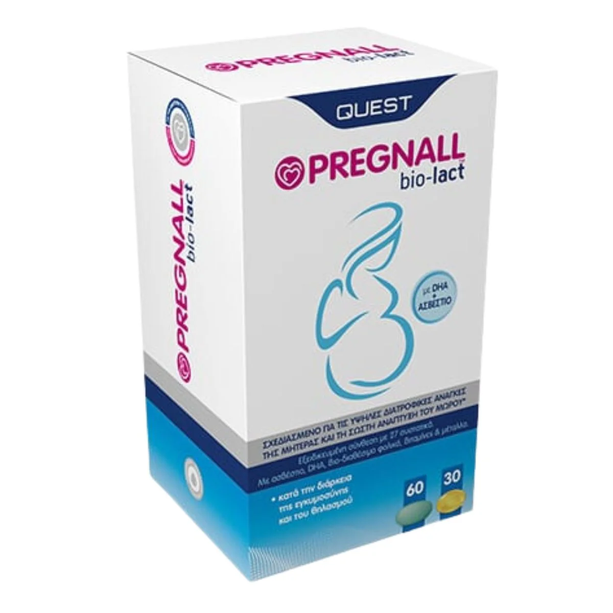 Φωτογραφία προϊόντος: Quest,Quest Pregnall Quest Pregnal Bio-Lact 30 κάψουλες & 60 ταμπλέτες