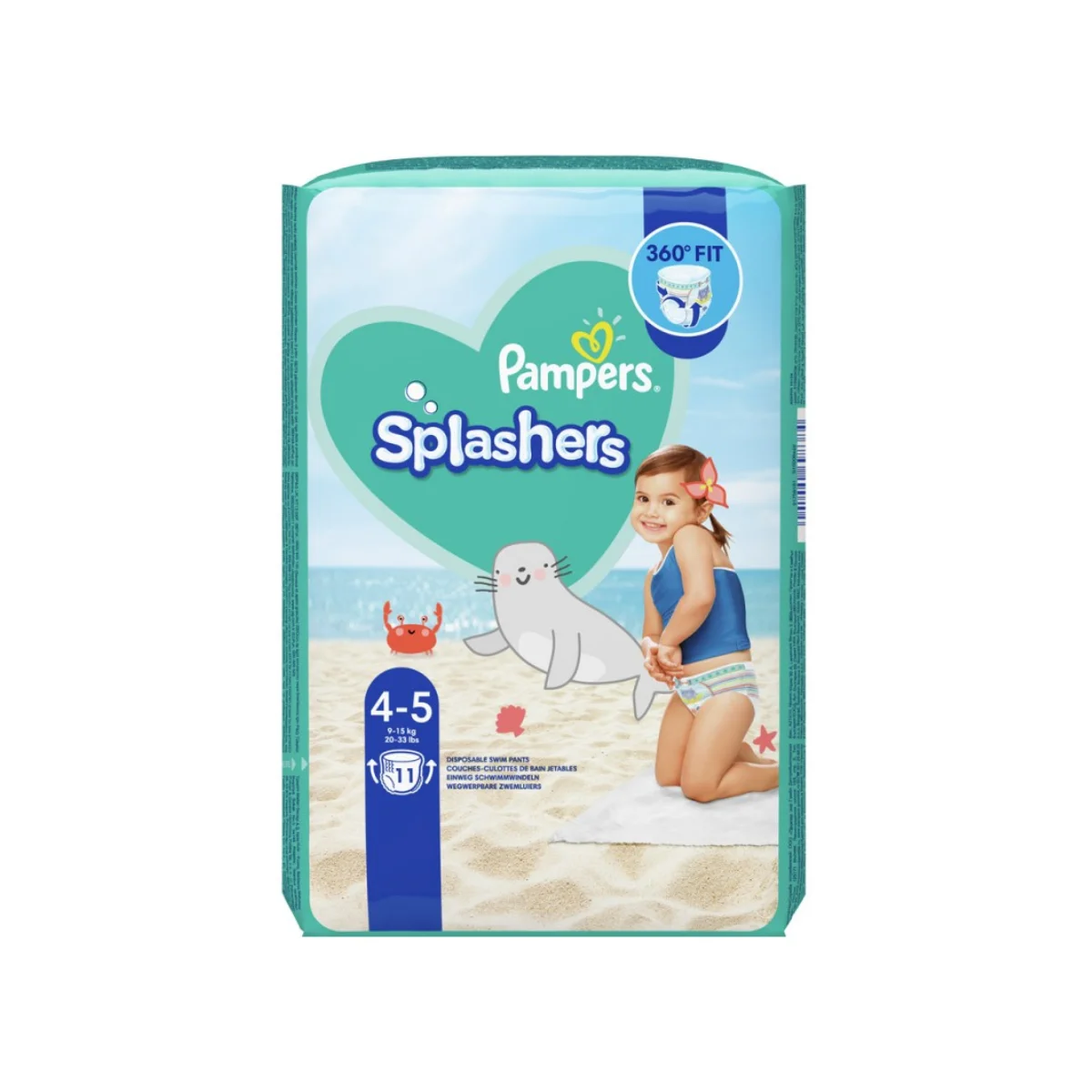Φωτογραφία προϊόντος: Pampers,Pampers Splashers Pampers Splashers Πάνες-Μαγιό Μέγεθος 4-5, 9-15kg, 11Τεμάχια