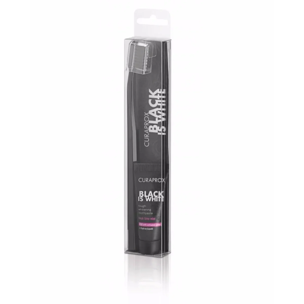 Φωτογραφία προϊόντος: Curaprox,Curaprox Toothbrushes,Curaprox Toothpastes Curaprox Black Is White Μαύρη Οδοντόβουρτσα & Οδοντόκρεμα, 8ml