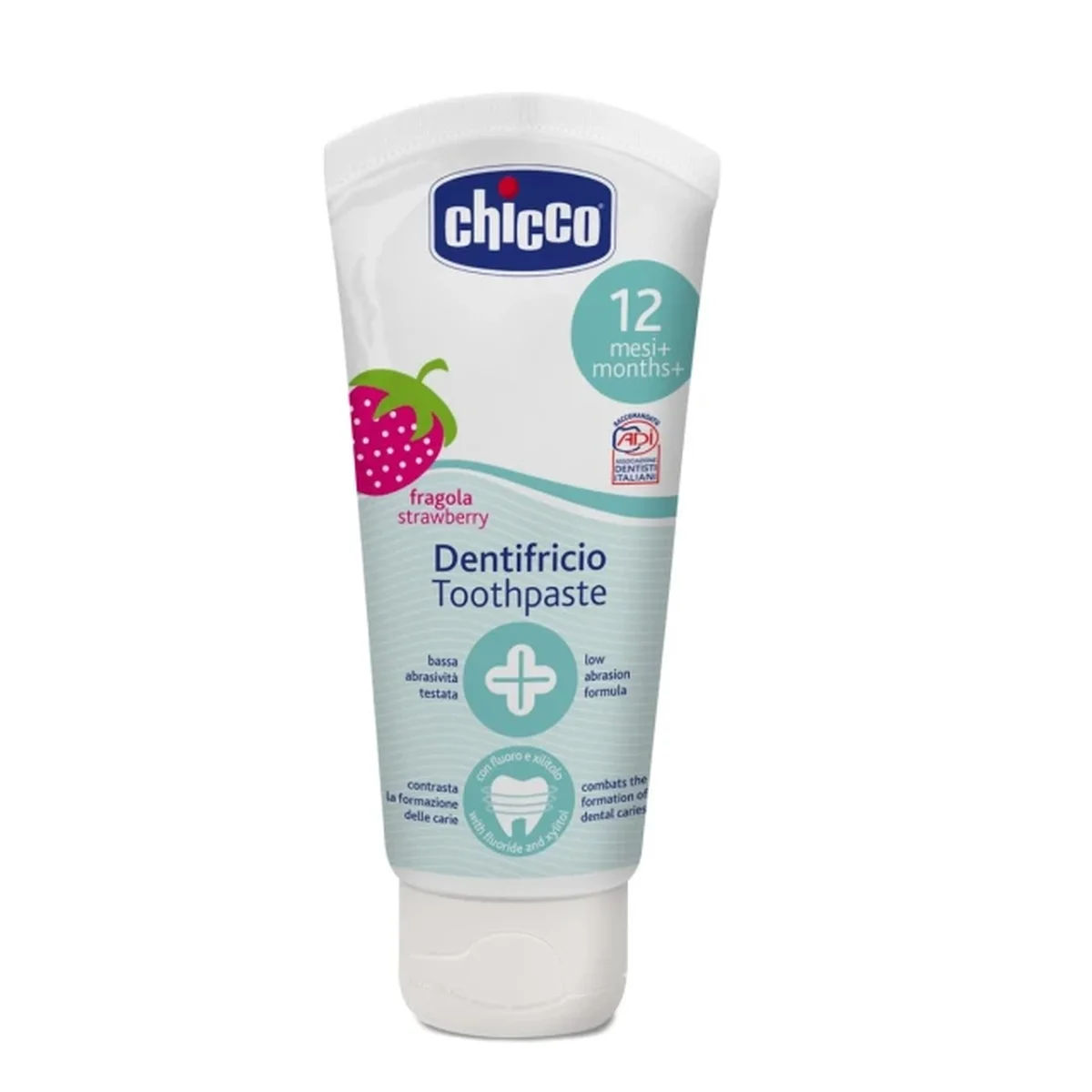 Φωτογραφία προϊόντος: Chicco,Chicco Στοματική Υγιεινή Chicco Παιδική Οδοντόκρεμα με Γεύση Φράουλα 12m+ 50ml