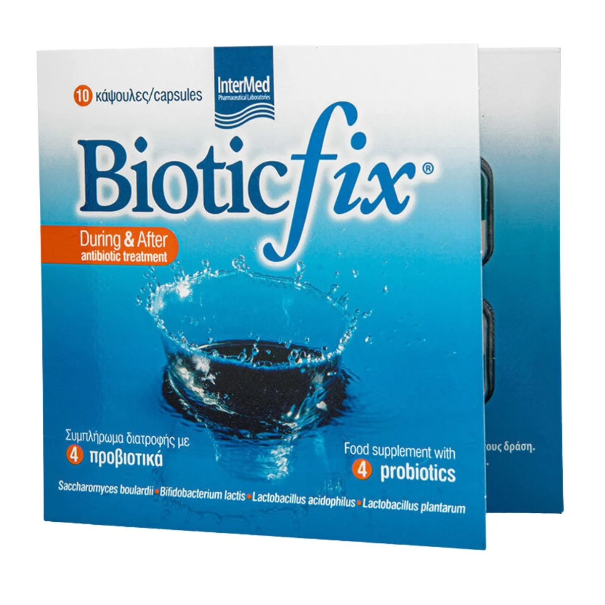 Φωτογραφία προϊόντος: Intermed,Intermed Gastrointestinal Health Intermed Bioticfix During & After Προβιοτικά 10 κάψουλες