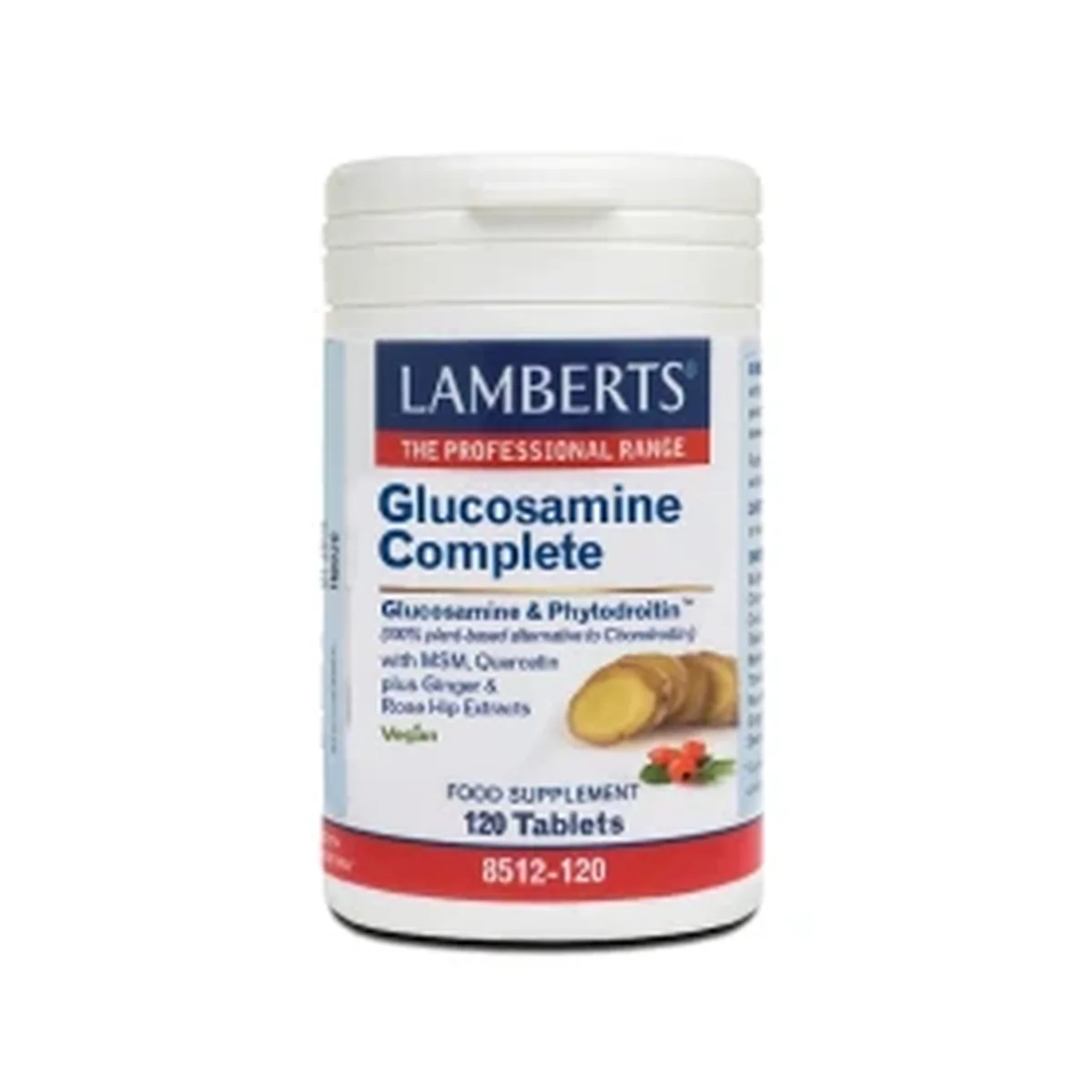 Φωτογραφία προϊόντος: Lamberts,Lamberts Γλυκοζαμίνη Lamberts Glucosamine Complete Vegan Γλυκοζαμίνη & Φυτοδροϊτίνη 120 ταμπλέτες