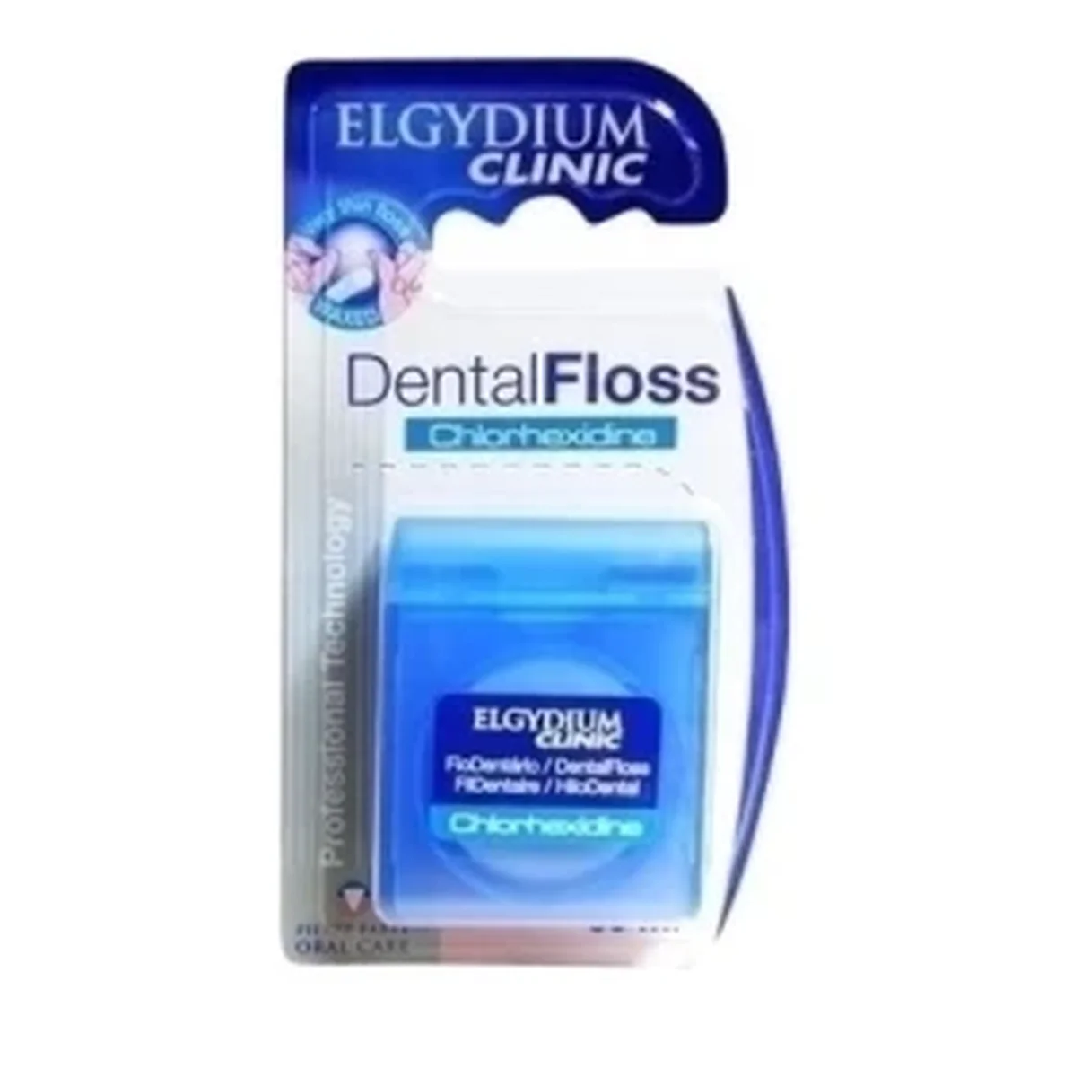 Φωτογραφία προϊόντος: Elgydium,Elgydium Dental Flosses Elgydium Clinic Dental Floss Chlorhexidine Κερωμένο Οδοντικό Νήμα 50m