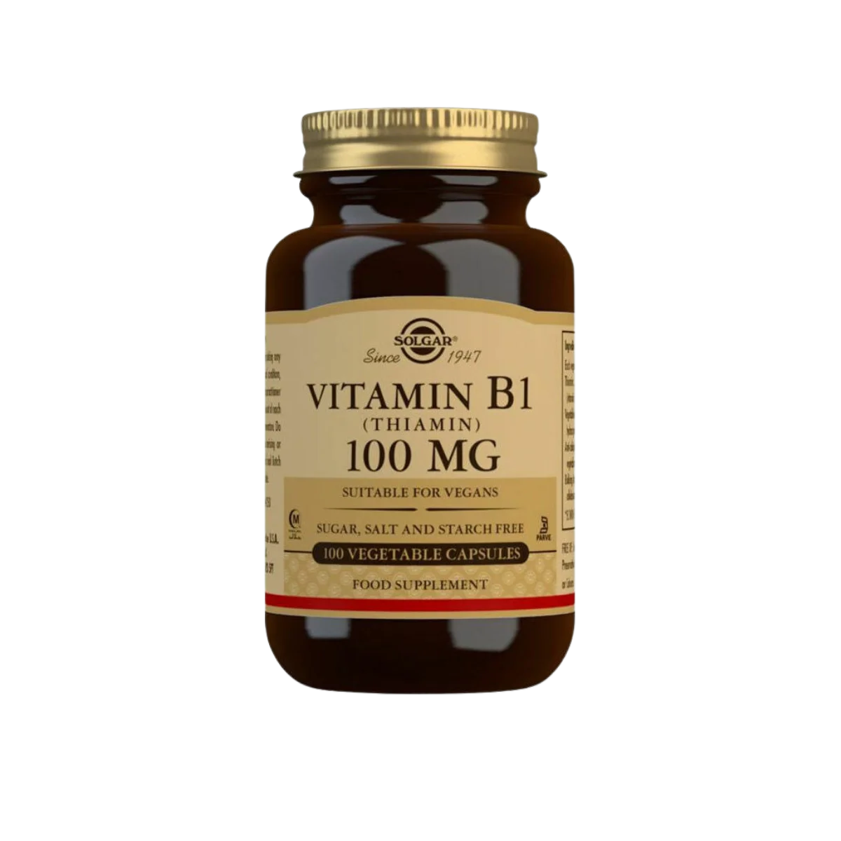 Φωτογραφία προϊόντος: Solgar,Solgar Vitamins Solgar Vitamin B1 Thiamin 100MG Θειαμίνη 100 φυτικές κάψουλες