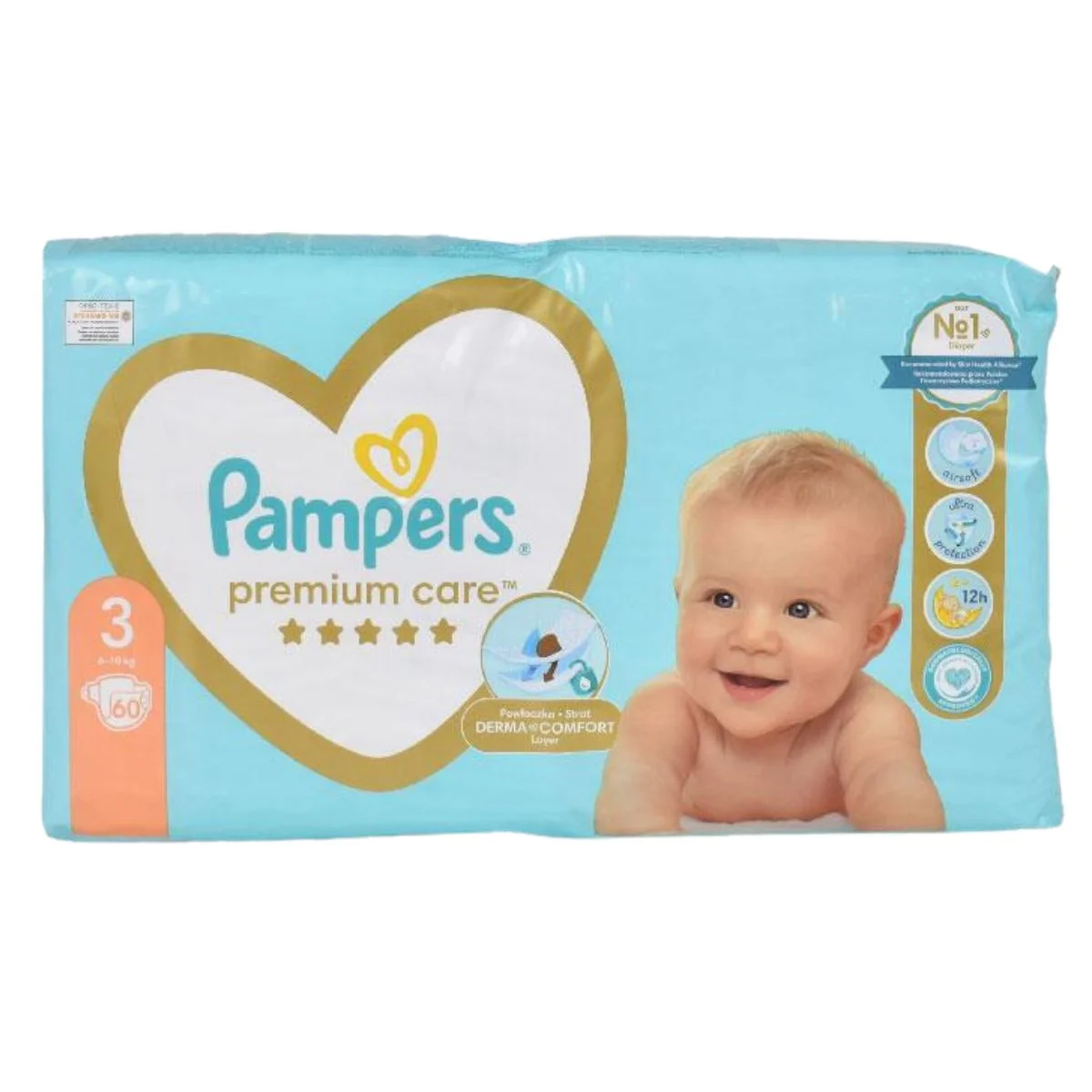 Φωτογραφία προϊόντος: Pampers,Pampers Premium Care Pampers Premium Care Βρεφικές Πάνες No3 (6-10kg) 60τμχ