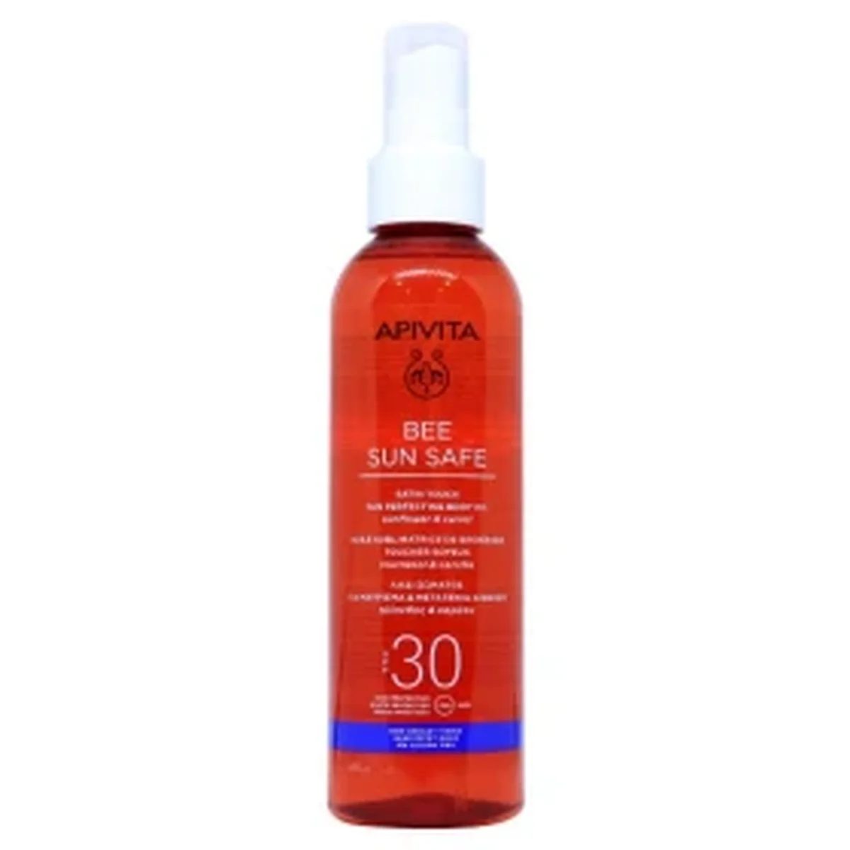 Φωτογραφία προϊόντος: Apivita,Apivita Bee Sun Safe Apivita Bee Sun Safe Satin Touch The Perfecting Body Oil Λάδι Σώματος SPF30 200ml