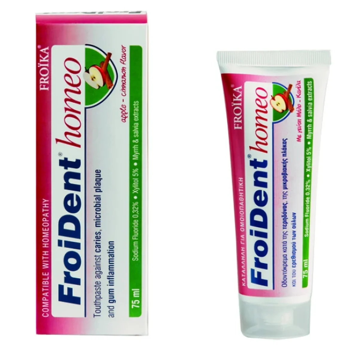 Φωτογραφία προϊόντος: Froika,Froika Oral Care Froika Froident Homeo Οδοντόκρεμα Μήλο-Κανέλα, 75ml