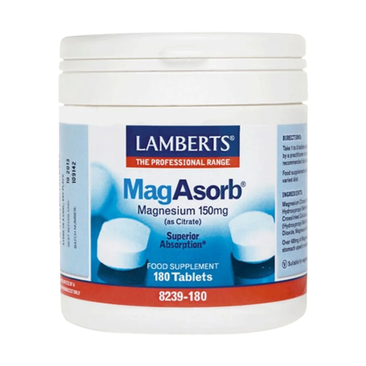 Φωτογραφία προϊόντος: Lamberts,Lamberts Μέταλλα Lamberts Mag Asorb Magnesium Citrate 150mg 180 ταμπλέτες