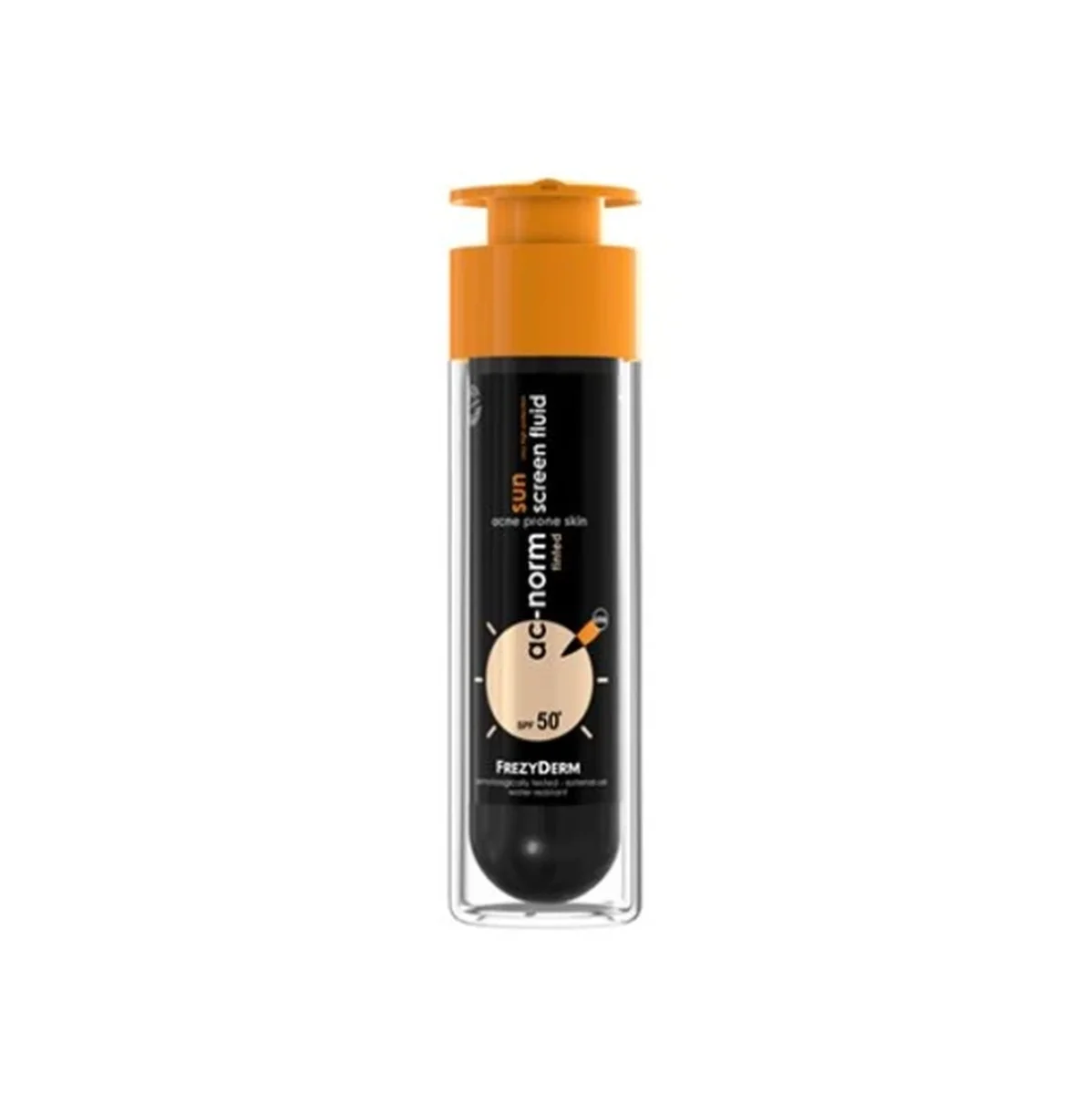 Φωτογραφία προϊόντος: Frezyderm,Frezyderm Ac-norm,Frezyderm Sun Screen Frezyderm AC-Norm Sun Screen Fluid Tinted Αντιηλιακή Κρέμα Προσώπου με Χρώμα SPF50+, 50ml