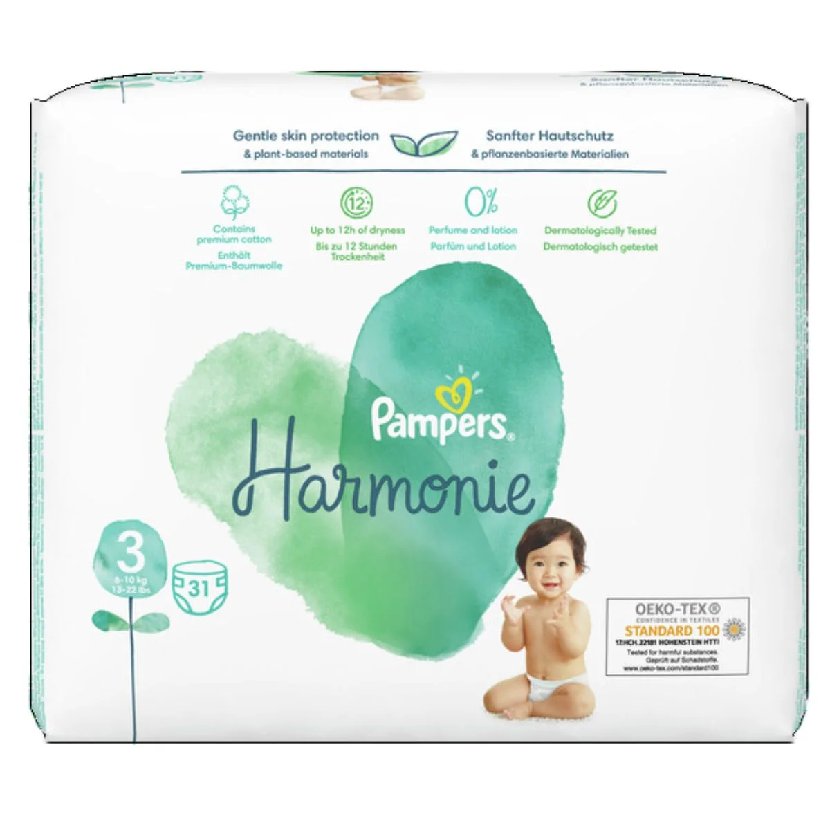 Φωτογραφία προϊόντος: Pampers,Pampers Harmonie - Pure Protection Pampers Harmonie Βρεφικές Πάνες No3 (6-10kg) 31τμχ