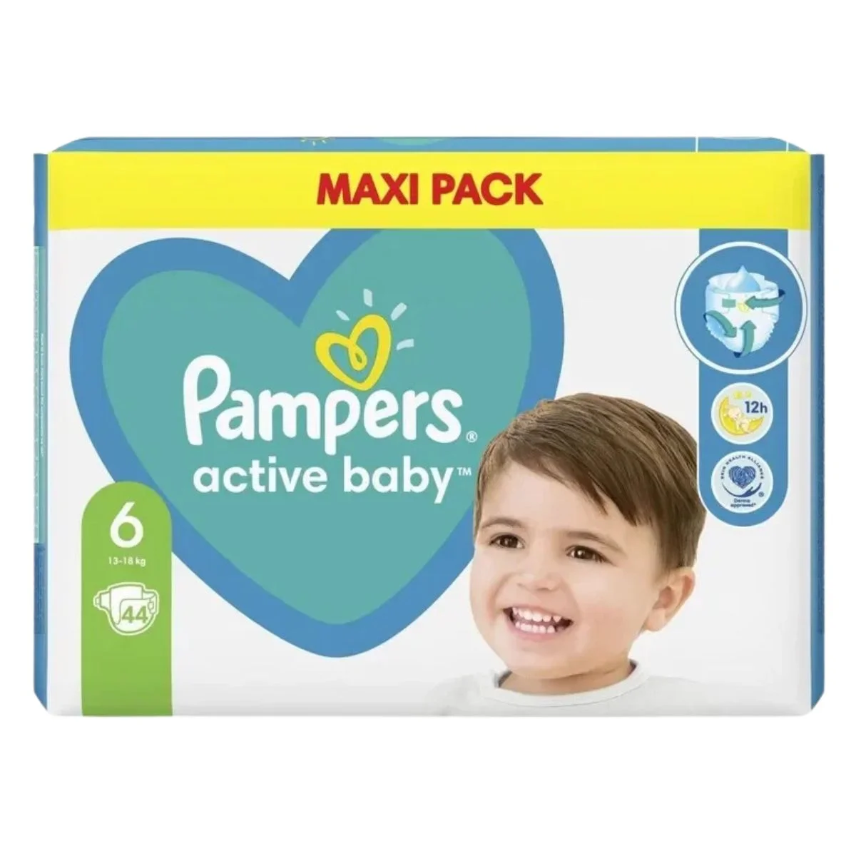 Φωτογραφία προϊόντος: Pampers,Pampers Active Baby Pampers Active Baby Maxi Pack Βρεφικές Πάνες No6 (13-18kg) 44τμχ