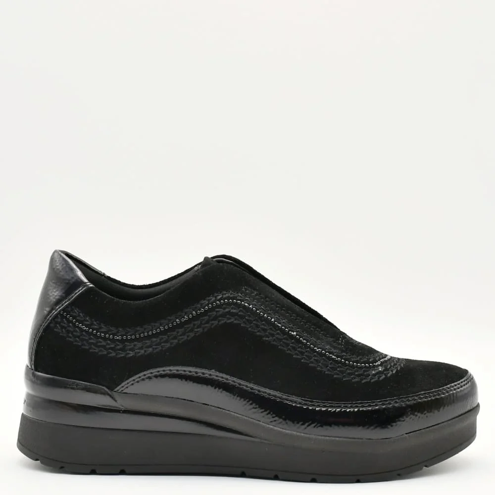 Φωτογραφία προϊόντος: Sneakers Γυναικεία Stonefly 221726 000 Cream 17 σε μαύρο σουέτ δέρμα