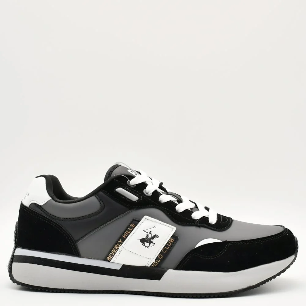 Φωτογραφία προϊόντος: Sneakers Ανδρικά Beverly Hills Polo Club 6852 BLACK σε χρώμα μαύρο γκρι + λευκό